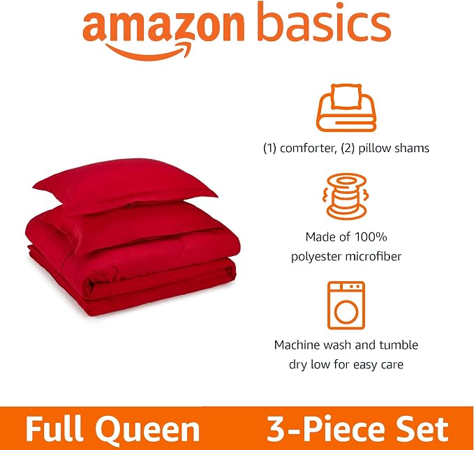 Amazon Basics 3-Piece Soft Microfiber Kids' Comforter and Pillow Sham Set - Image 2