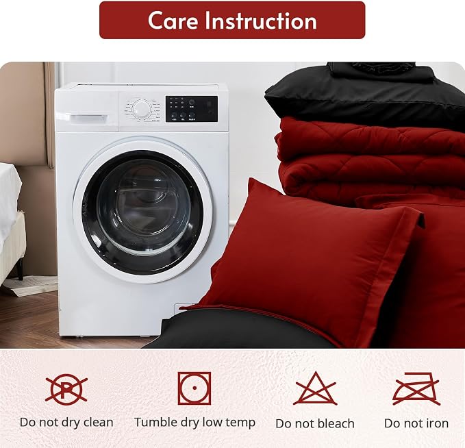 MUXHOMO 7 Pieces Oversized King Comforter Set, Reversible Bed in a Bag - Image 9
