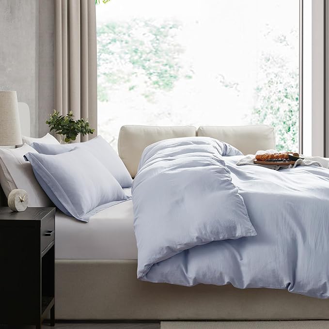 Nestl Ice Blue California King Duvet Cover Sets - Image 7