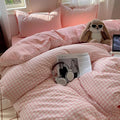 Nayoroom Gingham Duvet Cover Full Size Reversible Pink Plaid Checkered Duvet by Nayoroom