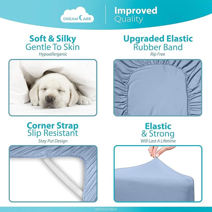 DREAMCARE Fitted Sheet Queen Size - Image 6
