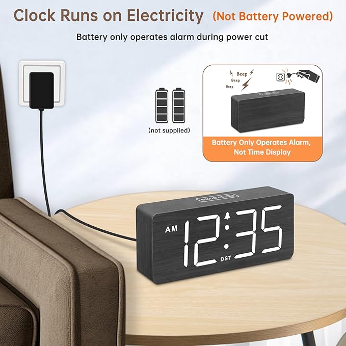 DreamSky Wooden Digital Alarm Clock - Image 2
