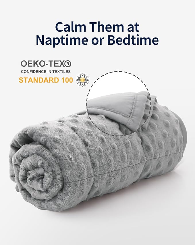 Mr. Sandman Weighted Blanket 5LBS 36 x 48 Inches, Minky Dots Heavy Blanket - Image 7