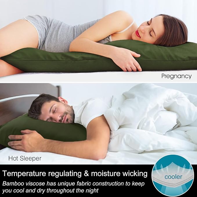 BEDELITE Body Pillow Cover, Rayon Made from Bamboo, Cooling Body Pillow - Image 3
