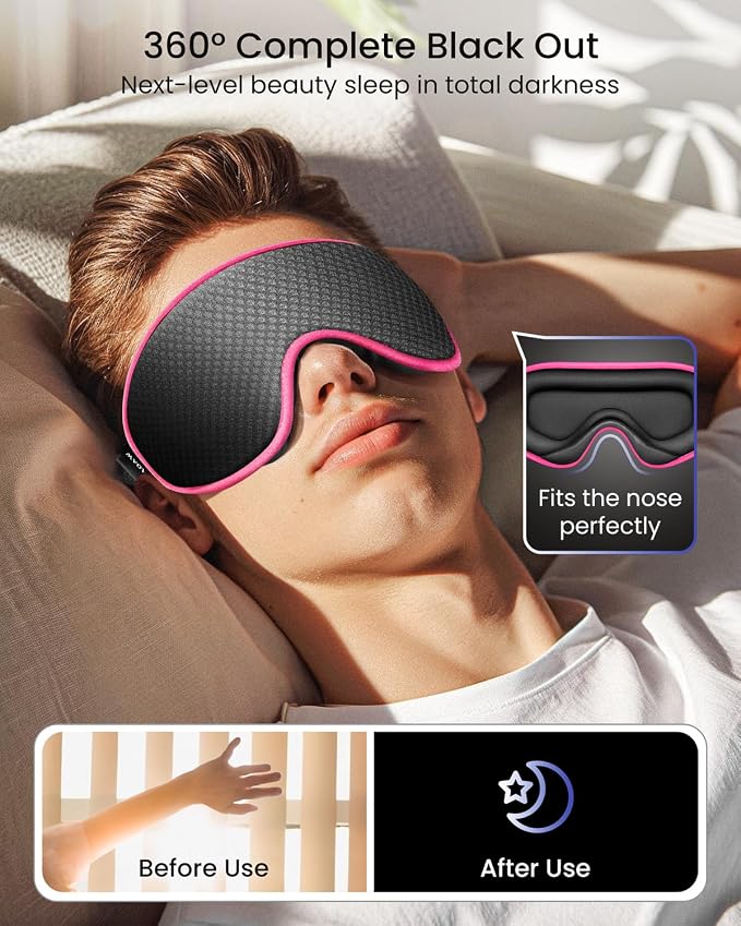 WAOAW Sleep Mask for Men Women: Blackout Eye Masks for Sleep - Image 3