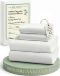LANE LINEN 100% Organic Cotton King Bed Set, 4-Piece Cotton Bed Sheets by LaneLinen