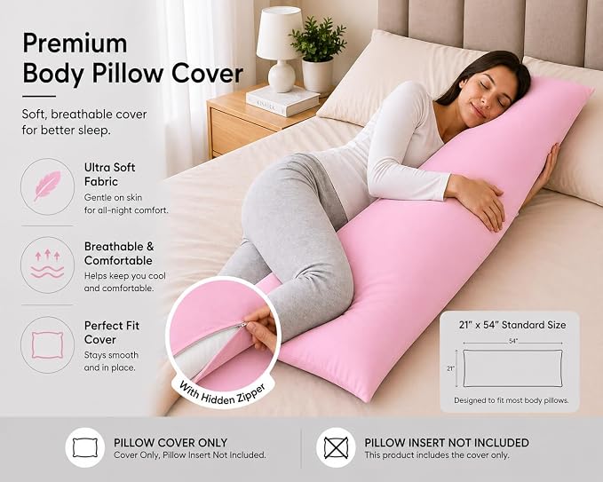 EVOLIVE Body Pillow Cover 21"x54", Ultra Soft Microfiber Pillowcase - Image 4