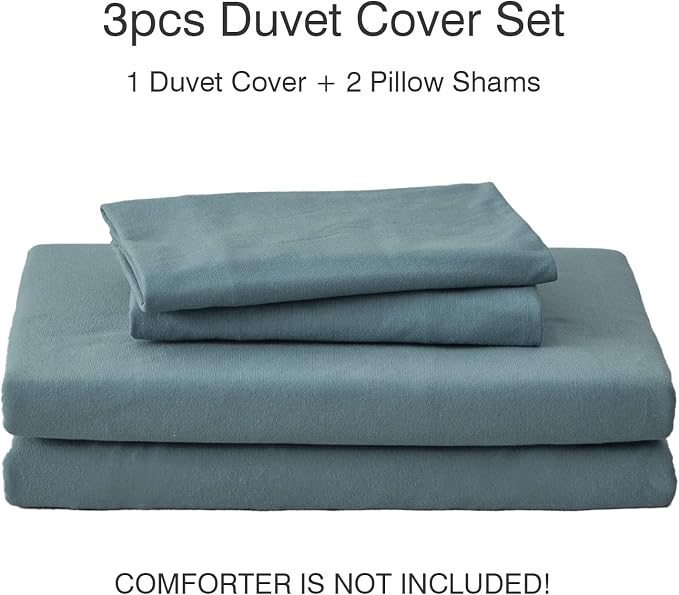 PURE ERA Jersey Knit Duvet Cover Set 100% T-Shirt Cotton Super Soft Comfy 3pc - Image 7