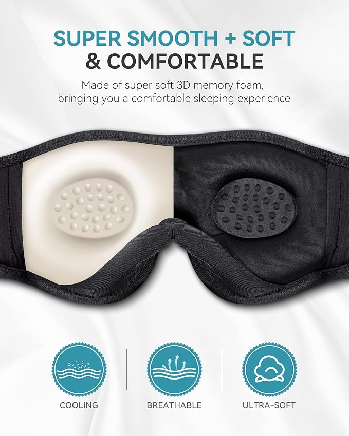 MUSICOZY Sleep Headphones 3D Bluetooth 5.4 Headband Sleep Mask, Wireless - Image 3