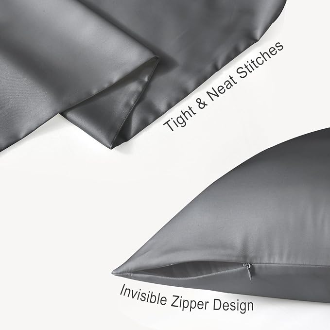 Cobnom Pure Mulberry Silk Pillowcases Set of 2, Standard Size - Image 5