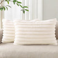 Pallene Faux Fur Plush Lumbar Throw Pillow Covers 12x20 Set of 2, Luxury Soft by PALLENE