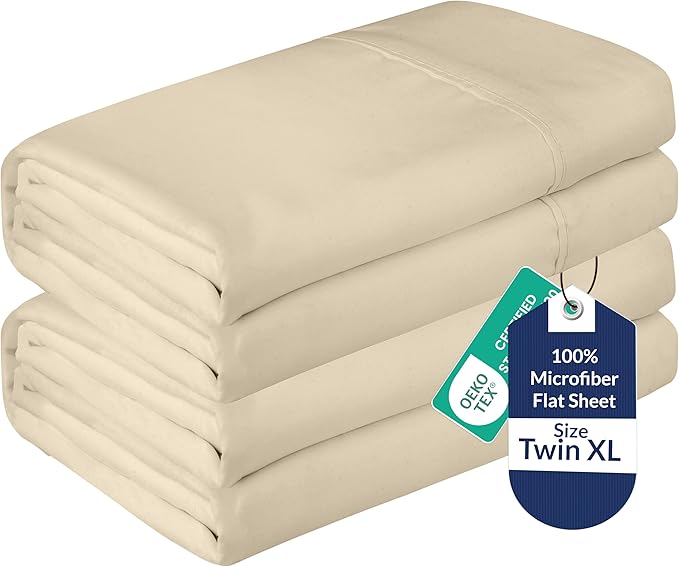 Royale Linens 2 Pack Bulk Flat Sheet Set by ROYALELINENS