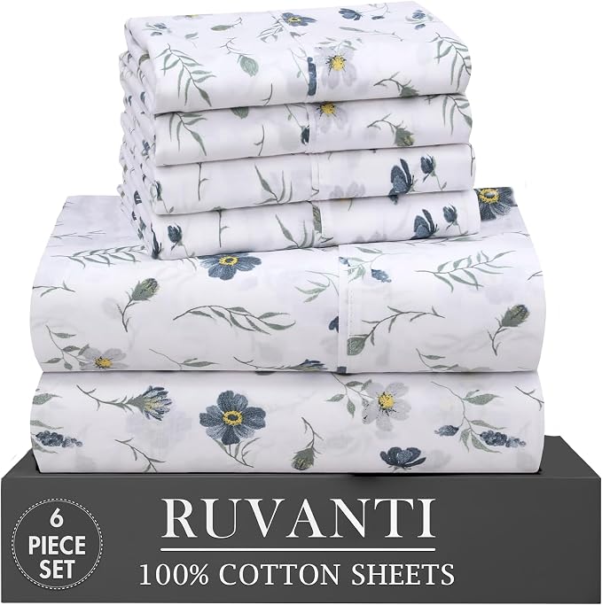 RUVANTI 6 Pcs Cotton Sheets by Ruvanti