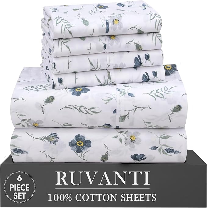 RUVANTI 6 Pcs Cotton Sheets by Ruvanti