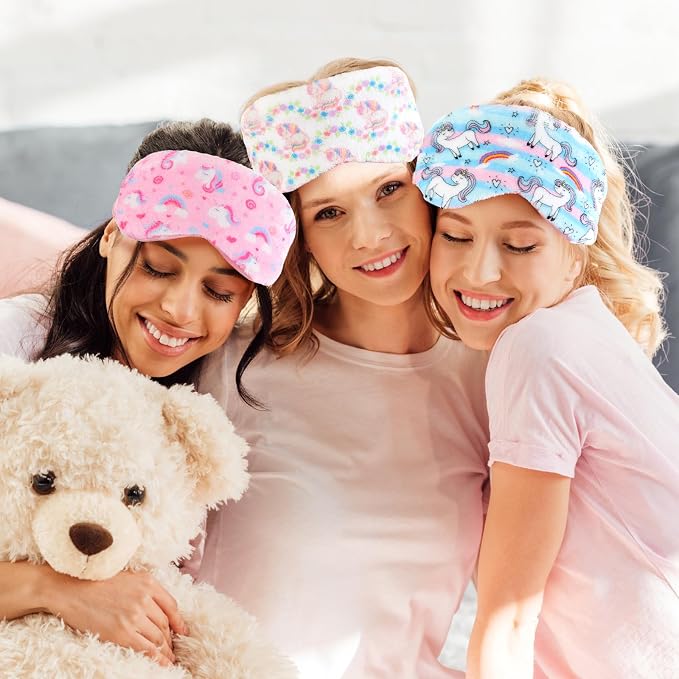 Cuffbow 6 Pack Plush Sleep Mask Set, Cute Plush Eye Masks - Image 6