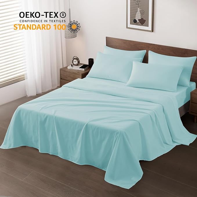 Maple&Stone Twin Flat Sheet 6 Pack, Premium Soft & Breathable, Brushed - Image 2
