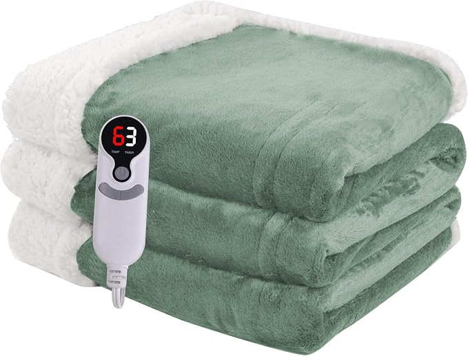 Heated Blanket Electric Throw Size 50''x60'' by Minervada