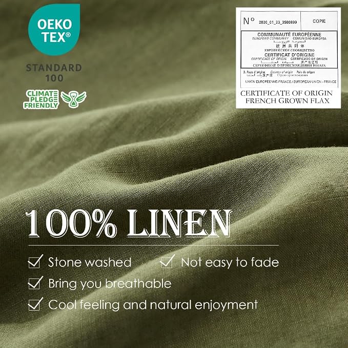 Simple&Opulence 100% Linen Duvet Cover Set 2pcs Basic Style Natural French - Image 2