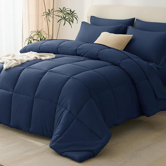 CozyLux Queen Comforter Set Navy Blue by CozyLux