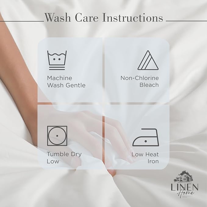 Linen Home 100% Cotton Percale Sheets California King Size, Deep Pocket - Image 5