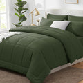 CozyLux Full Size Comforter Sets Olive Green, 7 Pieces Bed in a Bag, All Season by CozyLux