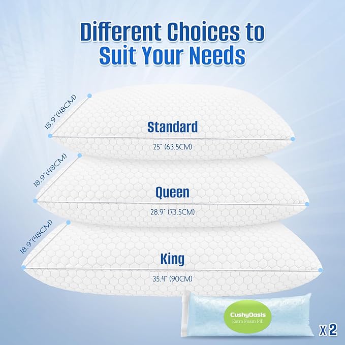 CushyOasis Shredded Memory Foam Pillow - Image 2