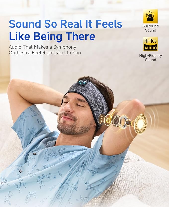 Perytong Sleep Headphones Wireless, Air Travel, Meditation - Image 3