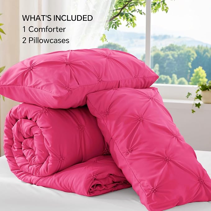 BEDELITE Hot Pink King Size Comforter Set - Image 7