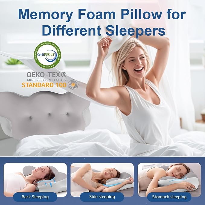 Cervical Neck Pillow, Pillows for Neck and Shoulder Pain, Contour Pillow - Image 2