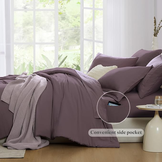 WRENSONGE Full Size Comforter Set- 7 Pieces Artic Plum Bed in a Bag Full Size - Image 4