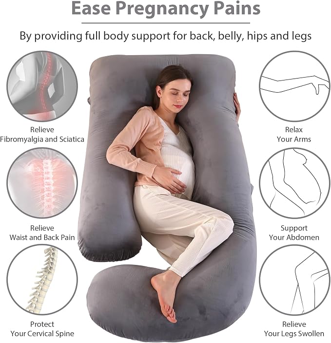 Victostar Pregnancy Pillow, 57 inches U Shaped Maternity Pillow - Image 4