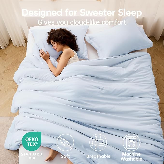 MUXHOMO King Size Comforter Set, All Season Ultra Soft Down Alternative Bedding - Image 2