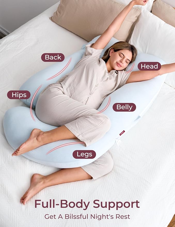 Momcozy Pregnancy Pillows for Sleeping, U Shaped Full Body Pillow for Pregnancy - Image 3