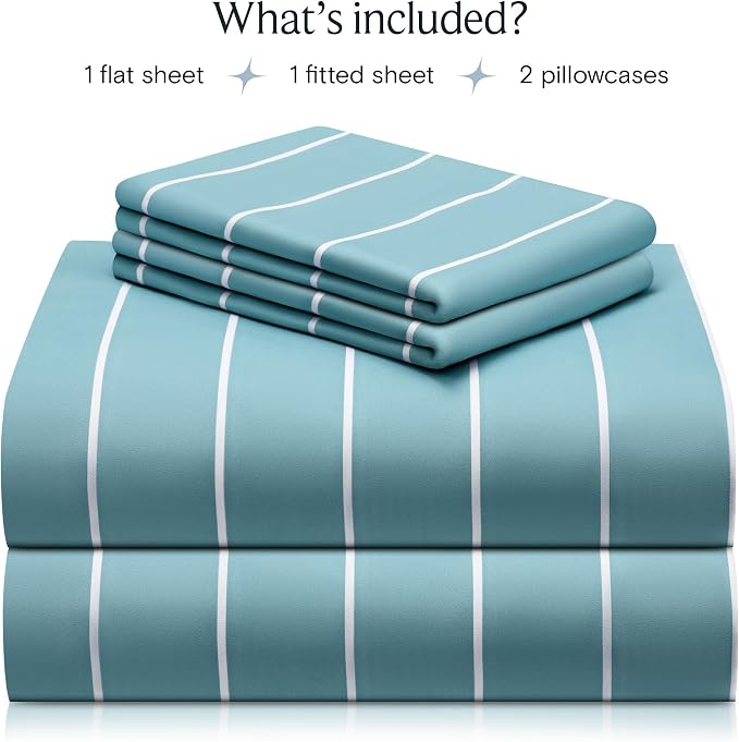 LuxClub 4 PC King Size Sheet Set, Breathable Luxury Bed Sheets, Deep Pockets - Image 2