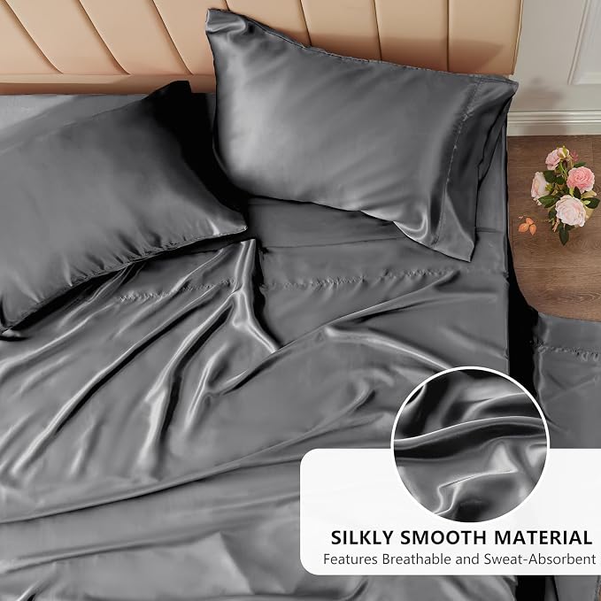 CozyLux Satin Sheets Full Size Sheets - Image 3