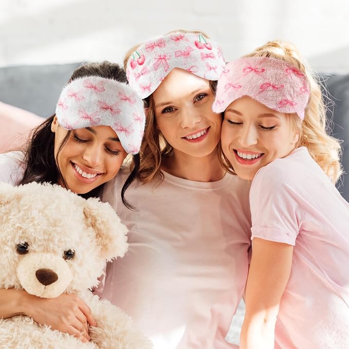 Cuffbow 6 Pack Plush Sleep Mask Set, Cute Plush Eye Masks - Image 6