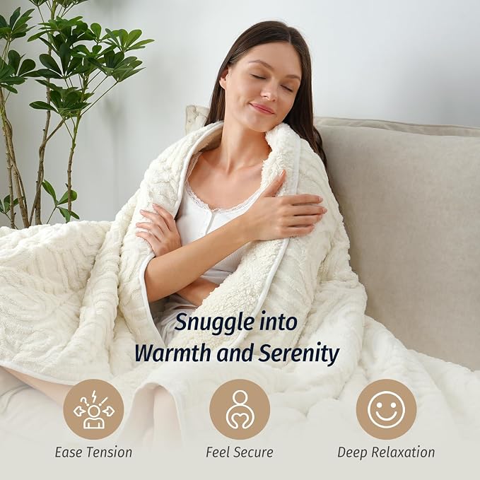 Wemore Jacquard Fleece Weighted Blanket King Size 80" x 87" 15lbs, Ultra Soft - Image 5