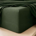 MooMee Fitted Bottom Sheet Only 100% Washed Cotton Linen Like Textured by MOOMEE