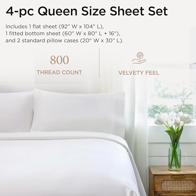 Threadmill Luxury Queen Sheet Set 800 Thread Count - Image 2