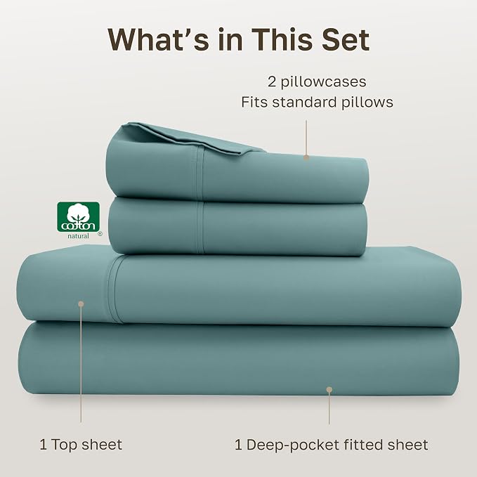 California Design Den Soft 100% Cotton Sheets Full Size Set, 400 Thread Count - Image 4