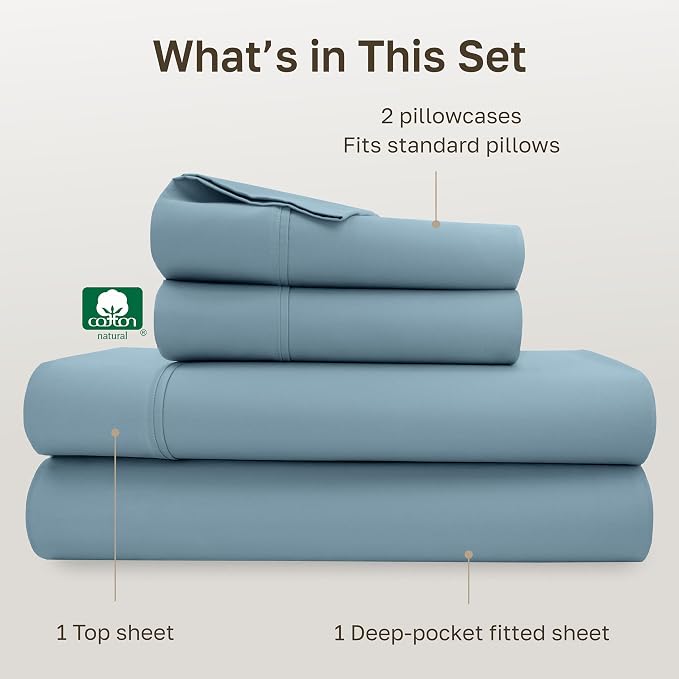 California Design Den Soft 100% Cotton Bed Sheets Full Size Set, 400 Thread - Image 4