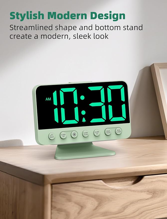 Odokee Digital Alarm Clocks for Bedrooms: Large Bold Number 5 Brightness Dimmer - Image 7