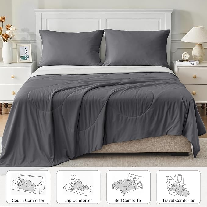 HOMFINE Cooling Comforter Twin Size, Japanese Double-Sided Cold Tech Fabric - Image 6