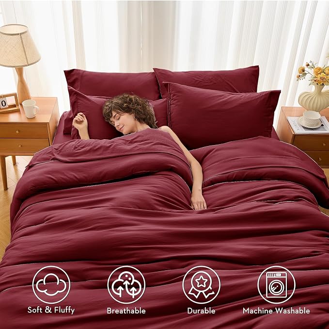 MUXHOMO 7 Pieces California King Comforter Set, Soft Bed in a Bag Cal King Size - Image 3