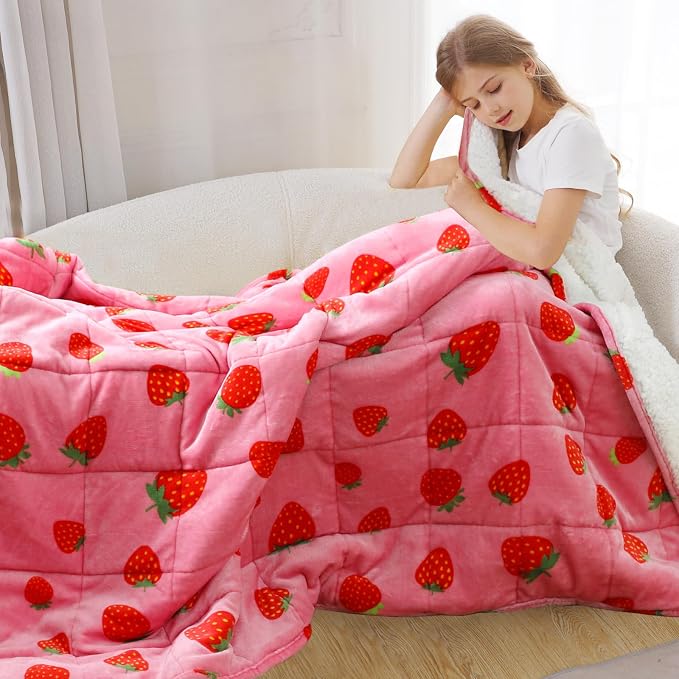 Aemicion Kids Weighted Blanket 7 pounds Twin Size 41"x 60", Soft Sherpa Fleece - Image 3
