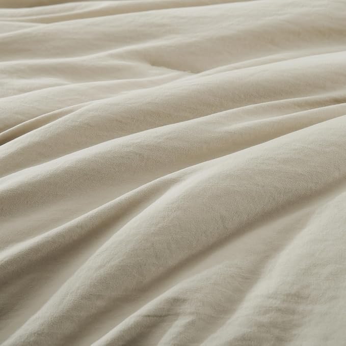 WRENSONGE Light Oatmeal Super King Plus Comforter Set, 7 Pieces Soft Microfiber - Image 6