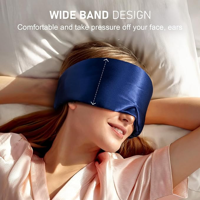 LitBear Silk Sleep Mask for Side Sleeper, Eye Mask Sleeping for Women Men 100% - Image 4