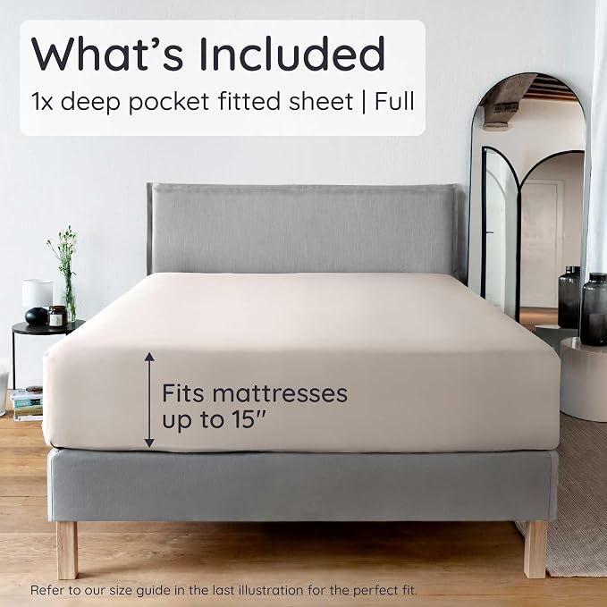 Bambaw 100% Viscose Derived from Bamboo Fitted Sheet Full Size, Cooling Fitted - Image 2