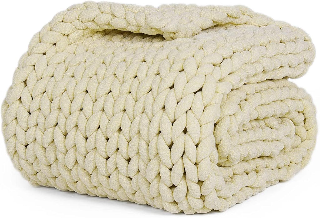 YnM Chenille Weighted Blanket, Handmade Chunky Knitted Design, Soft and Cozy by YNM