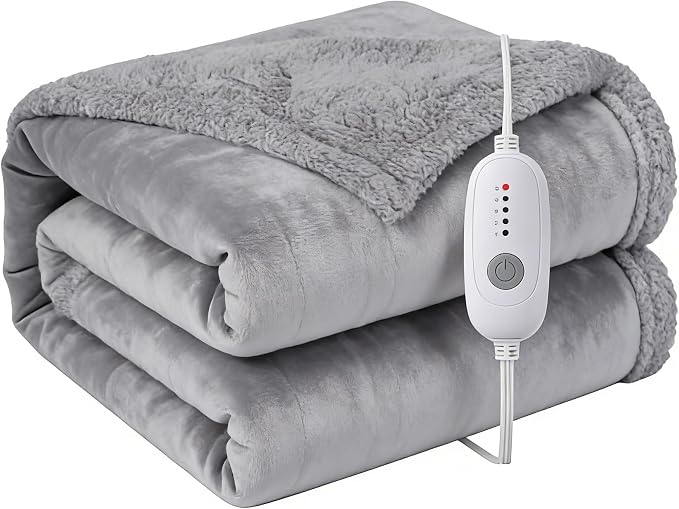 Electric Heated Blanket Full 72"x84"- 5 Heat & 10H Auto-Off, ETL Certified by TICOO